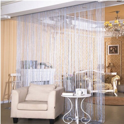 Romantique maison chaîne fenêtre porte ligne chaîne frappant rideau toile de fond panneau aveugle glands cantonnière chambre décor: White