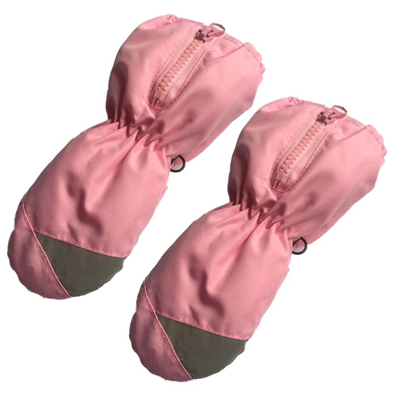 Guanti da sci per bambini caldi antivento bambini ragazzi ragazze antiscivolo inverno Snowboard Snowboard equitazione all'aperto guanto a maniche lunghe: Colore rosa
