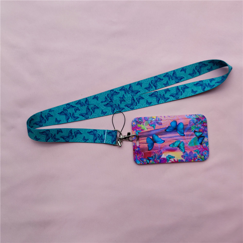 Vrouwen Als Vlinder Naam Card Covers Id-kaart Houder Studenten Bus Card Case Lanyard Bezoek Deur Identiteit Badge