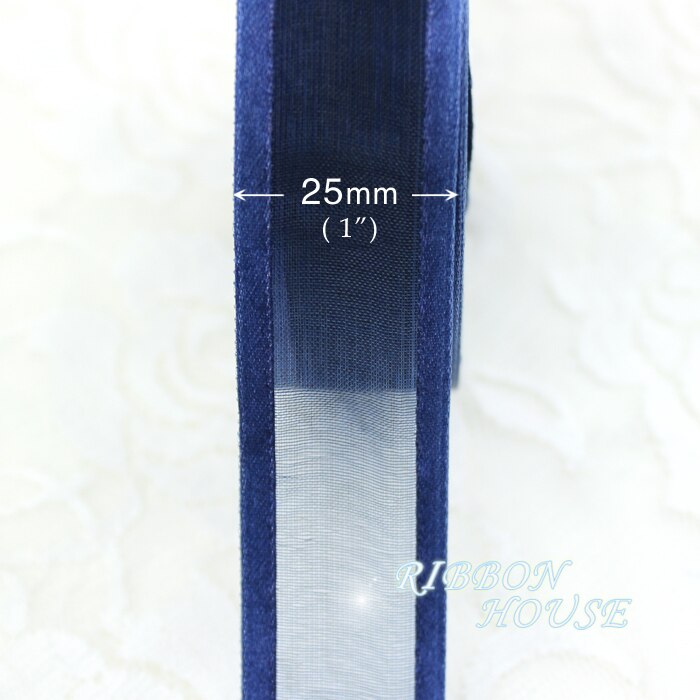 1 ''(25Mm) Deep Blue Broadside Organza Lint Cadeaupapier Decoratie Linten