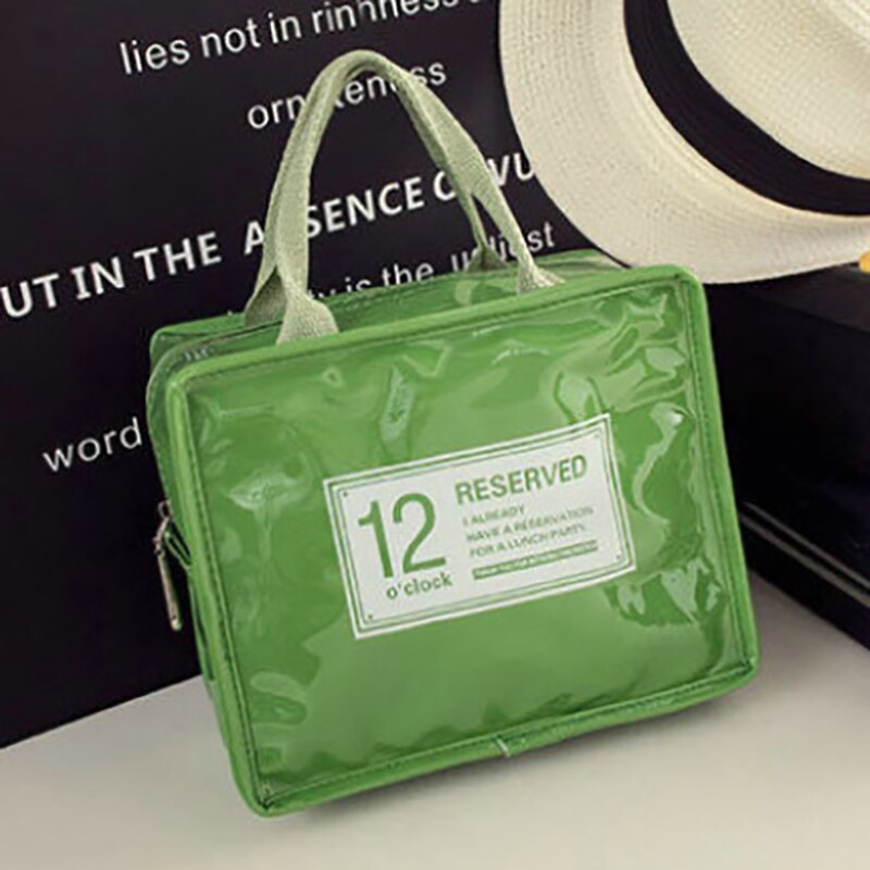 1Pcs Portable Film for Women Kids Men with Zipper High-capacity Insulation Bags Hand-held Waterproof Lunch Bag: Green