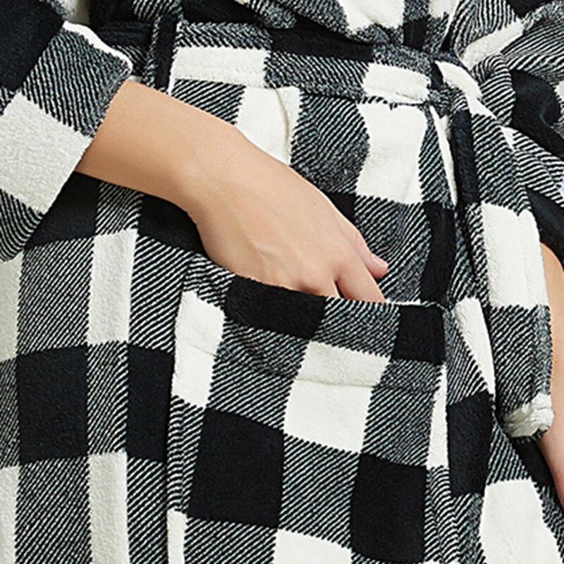 Flannel Bathrobe Men Robe Male with Hooded Thick Dressing Gown Pajamas Men&#39;s Bathrobe Winter Long Plus Size XL Bridesmaid Robes