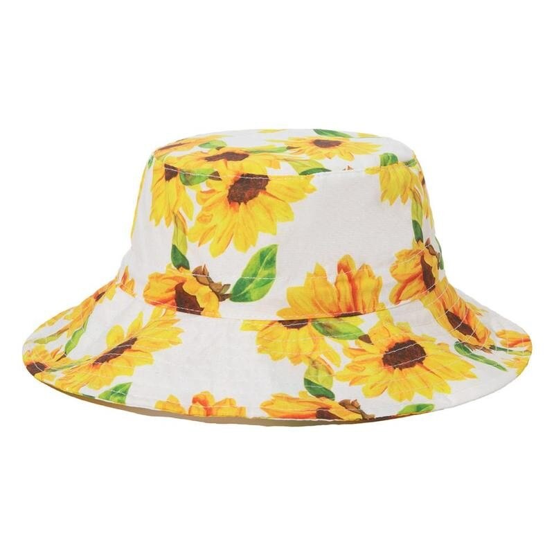 Sombrero de Sol para bebé, gorra para niños y niñas, Panamá, protección, playa, cubo, estampado de flores, gorros para niños, UV Cartoo N9U3