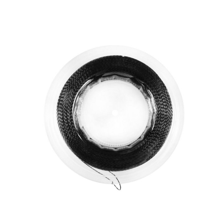 Carrete POWERTI de gran rendimiento, HEXASPIN TWIST 1,23mm, cuerda de raqueta de tenis 200M, carrete grande: Black