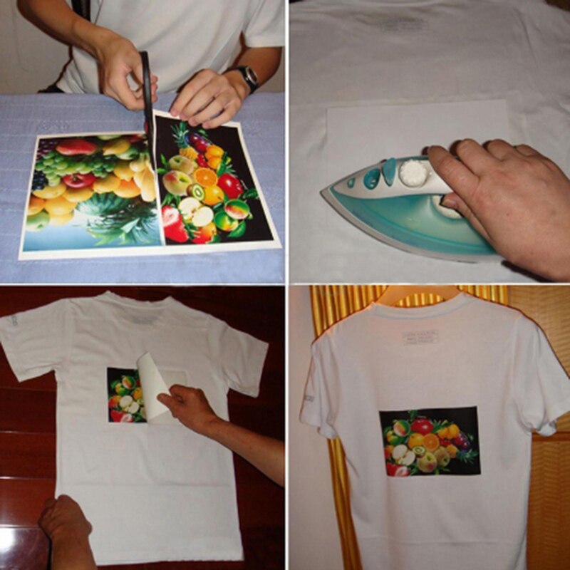 10Pcs Iron-On Heat Transfer Sheets Licht Stoffen T-shirt Gedrukt Blank A4 Papier