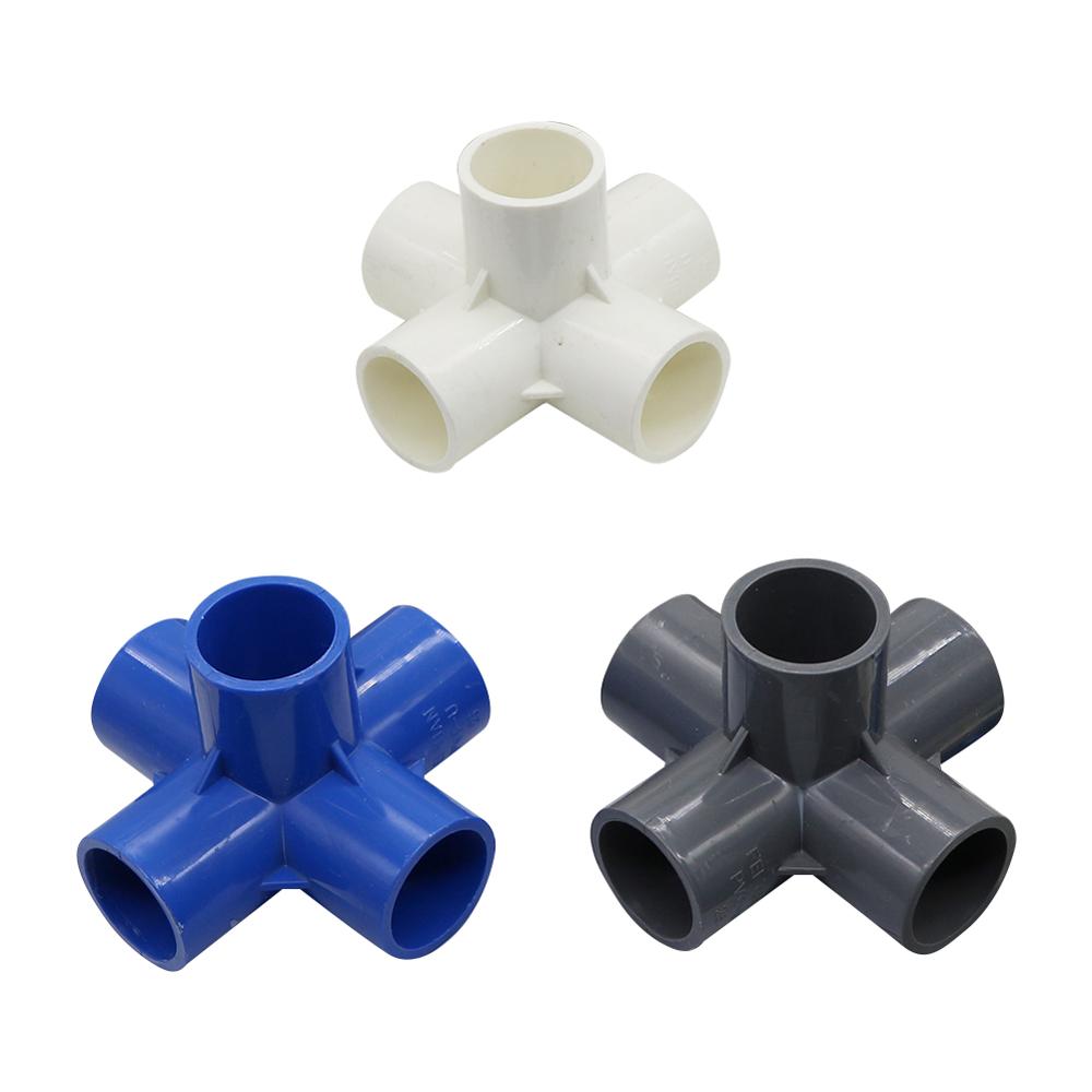2 Pcs 20mm PVC Stereo Connector PVC Three-Way Four-Way Five-Way Plastic Water Supply Pipe Fittings Inner Diameter Size 20mm