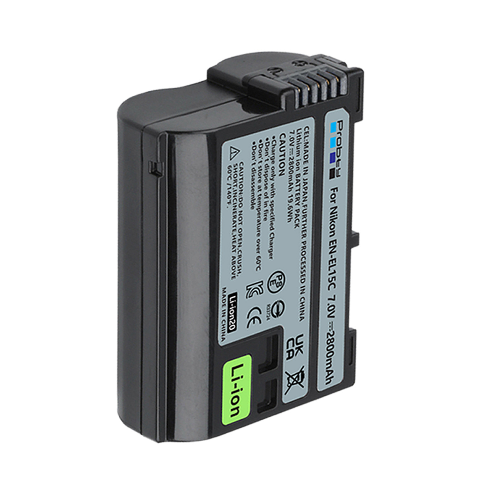 Batería de 2800mAh EN-EL15C EN-EL15B EN-EL15 + cargador LCD rápido para Nikon Z5,Z6,Z6 II,Z7,Z7II,Z8 D600 D610 D600E D800 D810 D800E: YELLOW