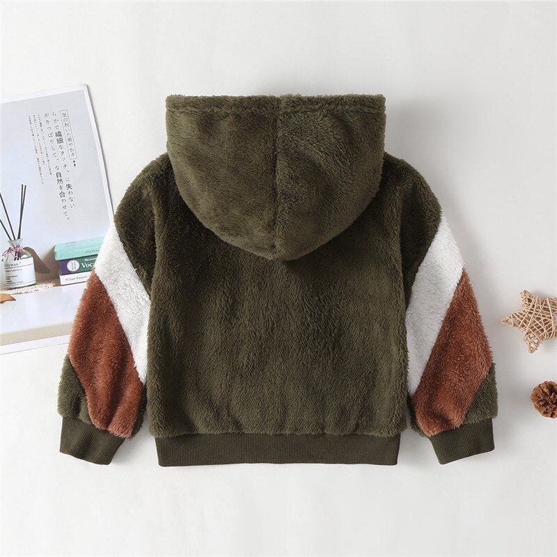 Bebê meninos com capuz jaqueta crianças contraste cor zíper casaco crianças outerwear para outono inverno 1-5 anos