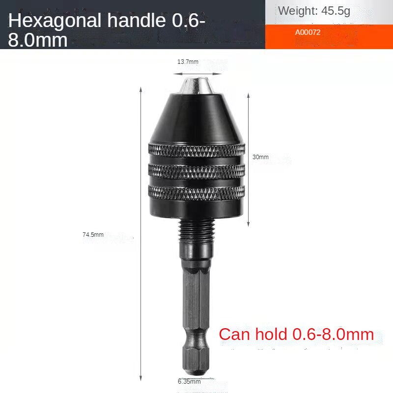 -Selling Fast Three-Claw Chuck Hexagonal Handle Electric Drill Conversion Joint Twist Drill Chuck Electric Grinder Drill Chuc: white