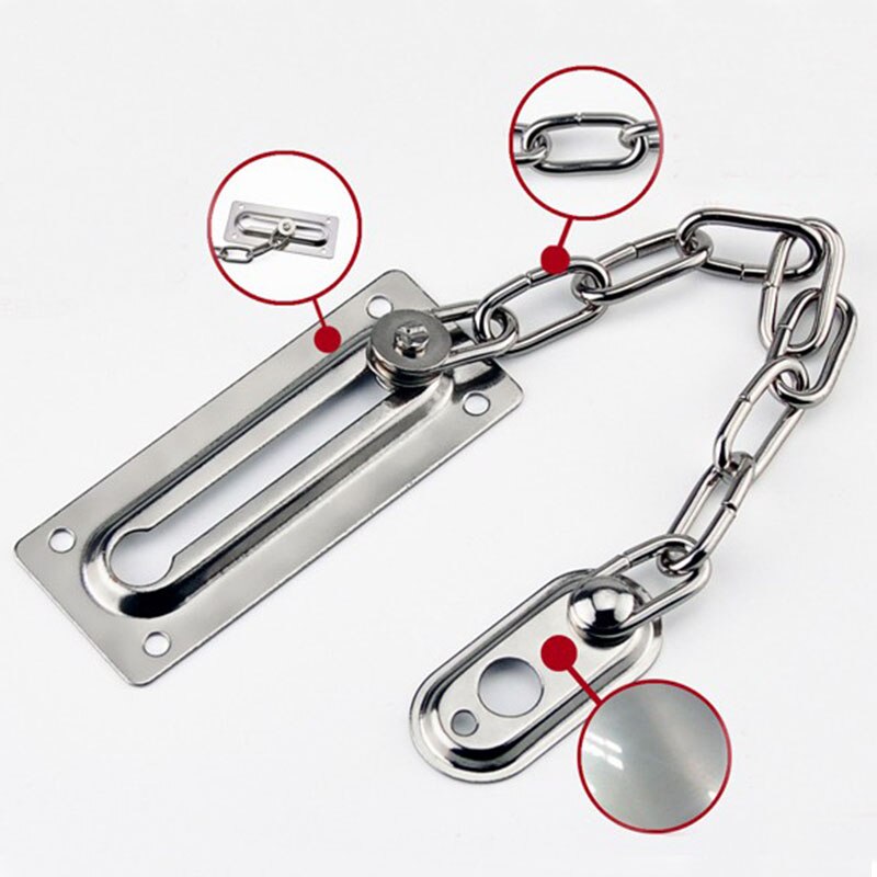 Sliding Door Lock Chrome Door Lock Chain Bolt Safety Chain Hotel Office Security Chain Gate Ca