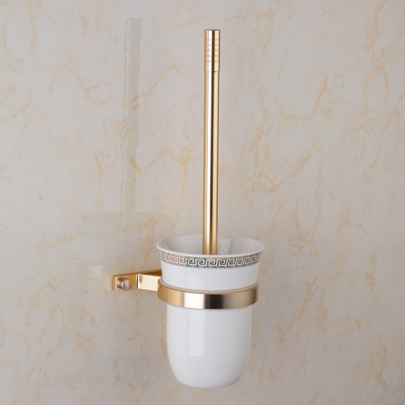 Towel Rack Wall Holder Gold Aluminum Bar Robe Hook Hanger Toliet Paper Holder Bathroom Shelves Hardware Bath Accessories Set