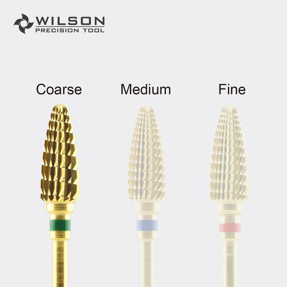 Large Cone - Gold/Silver - WILSON Carbide Nail Drill Bits Electric Manicure Drill & Accessory: 1pc Coarse - Gold