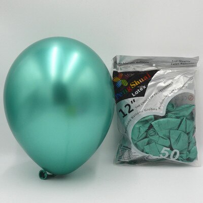 5PCS/lot 12" Pearl Metallic Balloon Round Metal Balloons Birthday Party Decor Latex Baloons Metallized Wedding Party Decor: Green