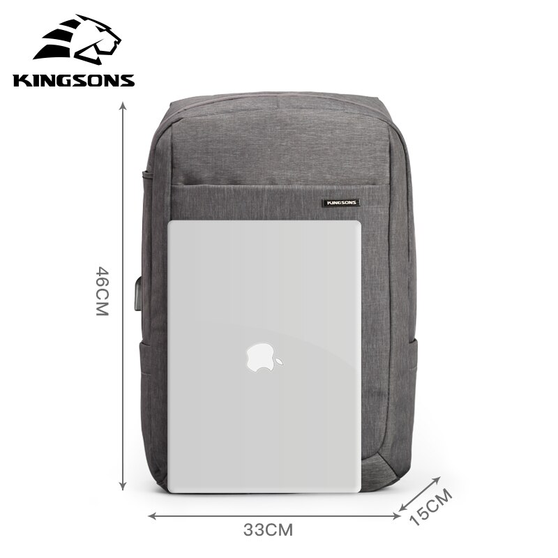 Mochila impermeable Kingsons para hombre, mochila grande para hombre, mochila para portátil de 15,6 pulgadas, mochila de aire a prueba de golpes, mochila de con carga USB