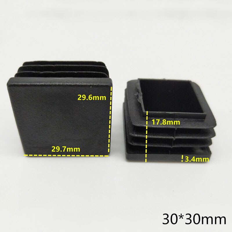 10Pcs Black Plastic Steel square pipe plug Furniture Leg plug Anti Slip Feet Protector Pad Plastic square tube cap plug: 09
