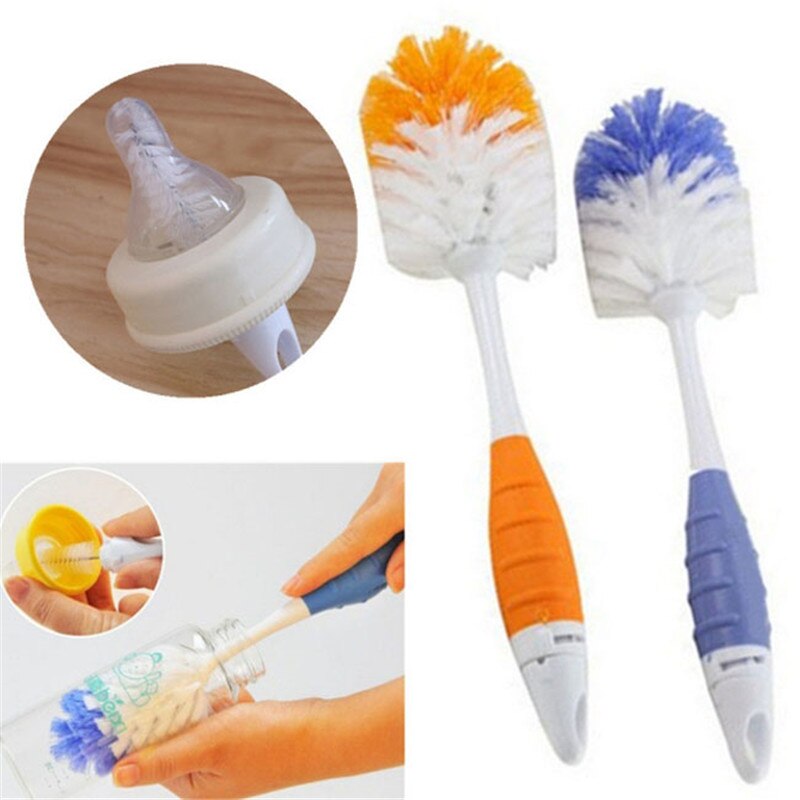 2 In1 Baby Bottle Brushes Nipple Brushes Spout Tube Teat Sponge Baby Feeding Bottle Cleaning Brush Multifunction Brush