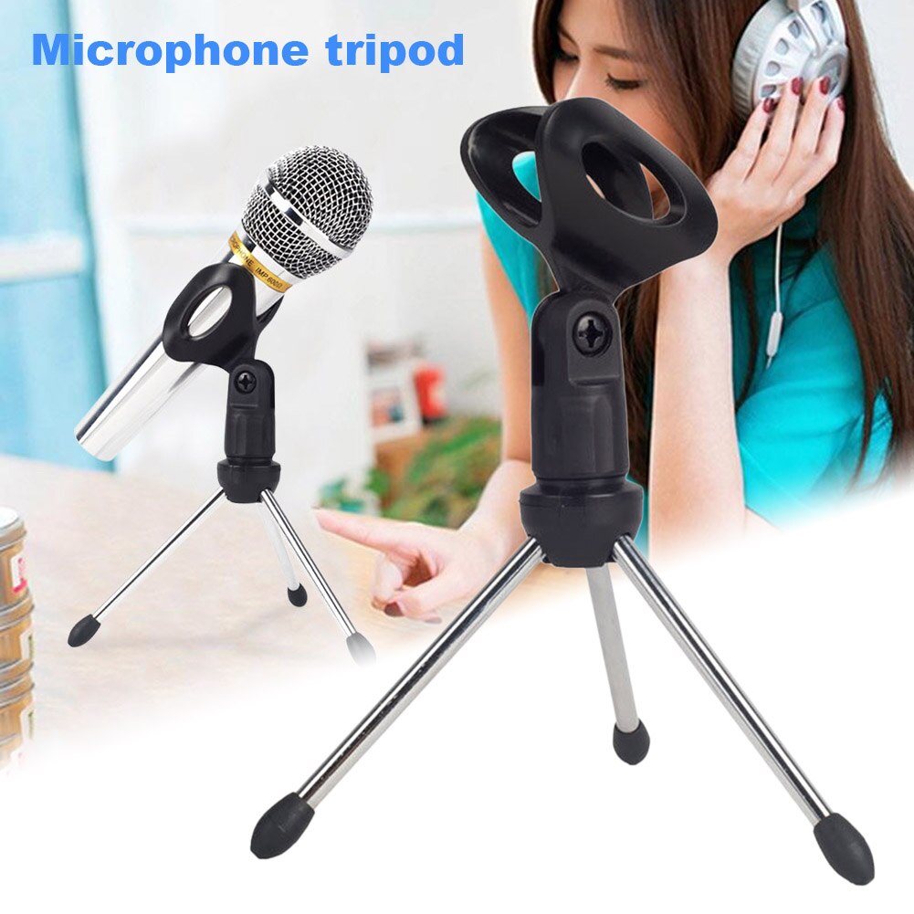 Microphone Mic Stand Tripod Bracket Portable Zinc Alloy Desktop Table Adjustable Holder VDX99