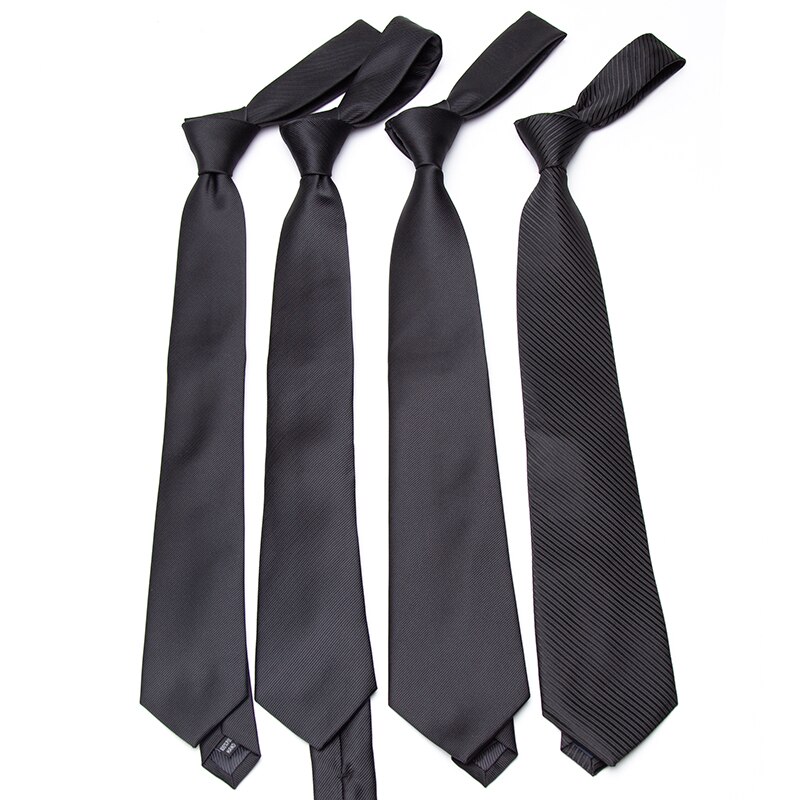 Corbata clásica negra para hombre, corbatas delgadas de 8cm, 7cm, 6cm, accesorios para corbatas, vestido Formal de de boda, sólidos informales, corbata