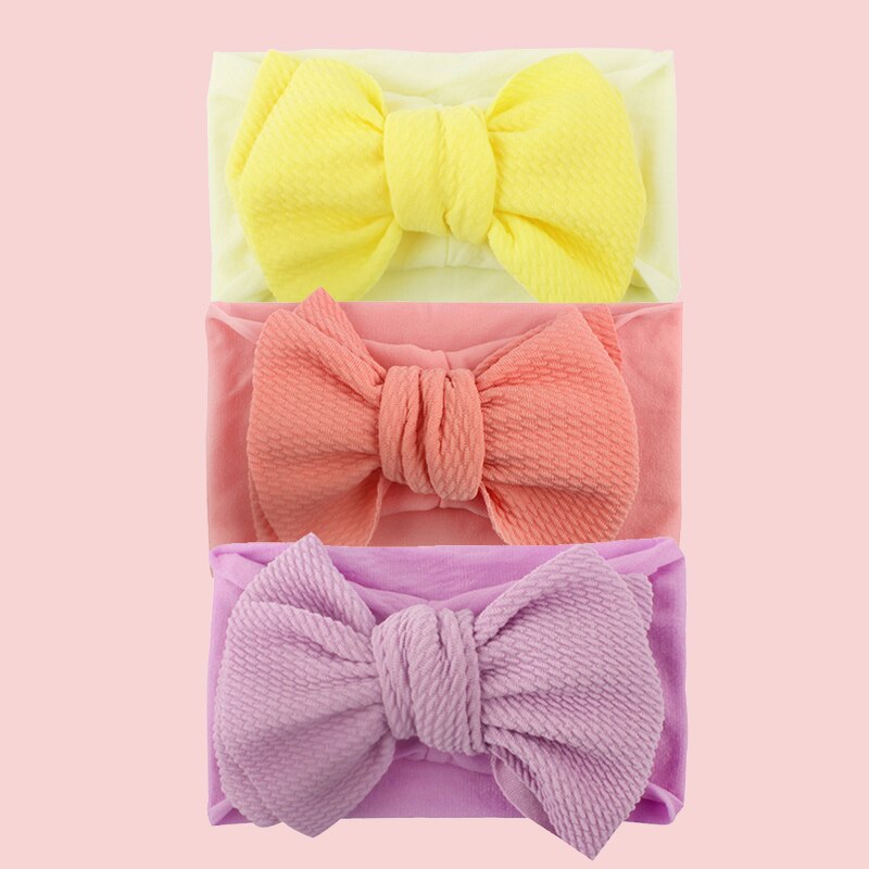 3Pcs/Set Cute Big Bowknot Baby Headband Flower Dot Elastic Baby Girl Hair Bands For Newborn Infant Baby Hair Accessories: Style 2 G05
