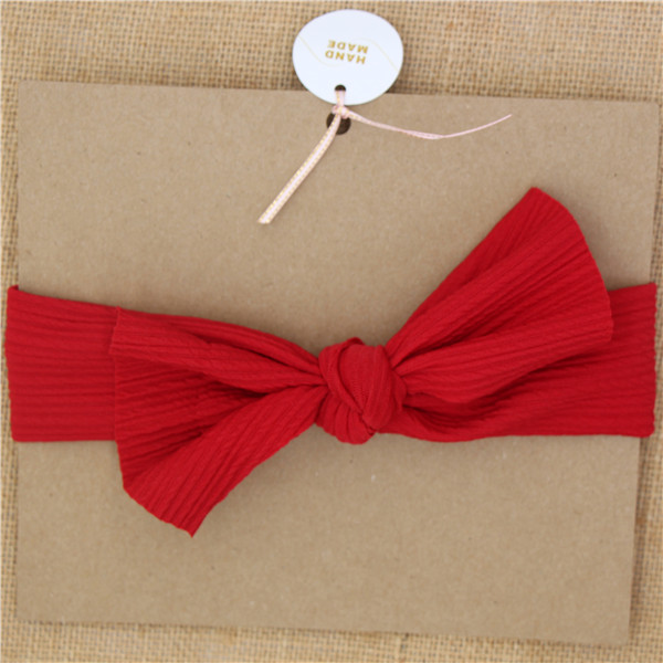 Bandeau à nœuds pour bébé, gros nœud noué, en tissu extensible, solide, accessoires pour cheveux de bébé: wine red