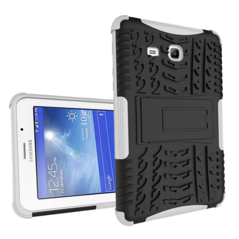 Siliconen hoesje voor samsung galaxy tab 3 lite 7.0 t110 t111, 7.0 inch cover voor samsung tab e lite 7 sm-t113 t116 , inclusief hoesje, screenprotector en pen.: Wit