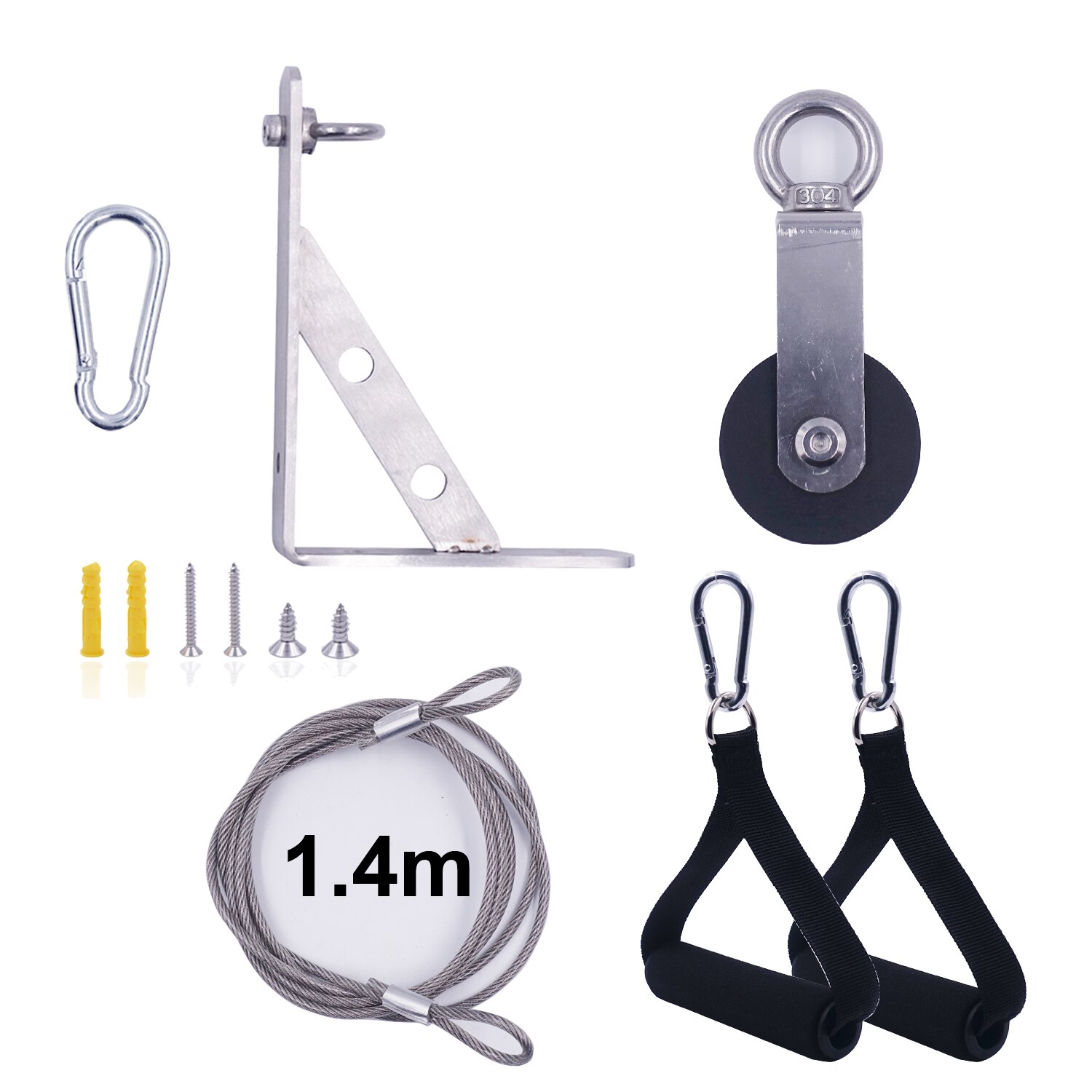 Poulie d&#39;épaule murale, support métallique, câble en acier, pour thérapie physique, soulagement de la douleur, accessoires d&#39;exercices à domicile: 1.4m set