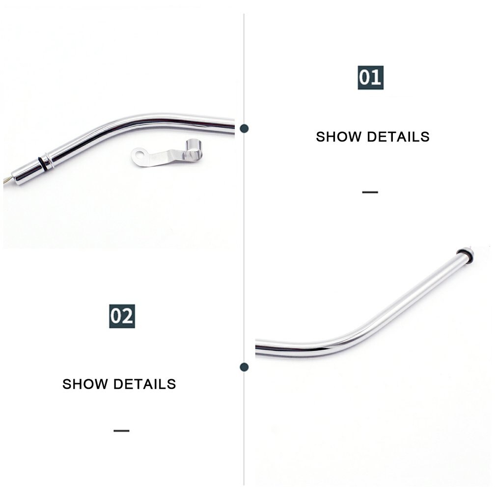 Electroplating Oil Dipstick TH350 Plating Transmission Dipstick Replacement Part Chrome Steel Dipstick Transmission Tube