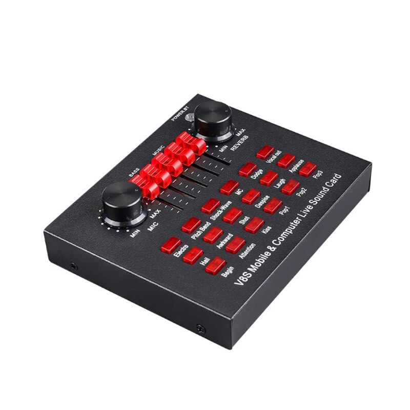 39XC Geluidskaart Microfoon Sound Mixer Bluetooth-Compatibele Geluidskaart Mixing Console Versterker Voor Telefoon Pc