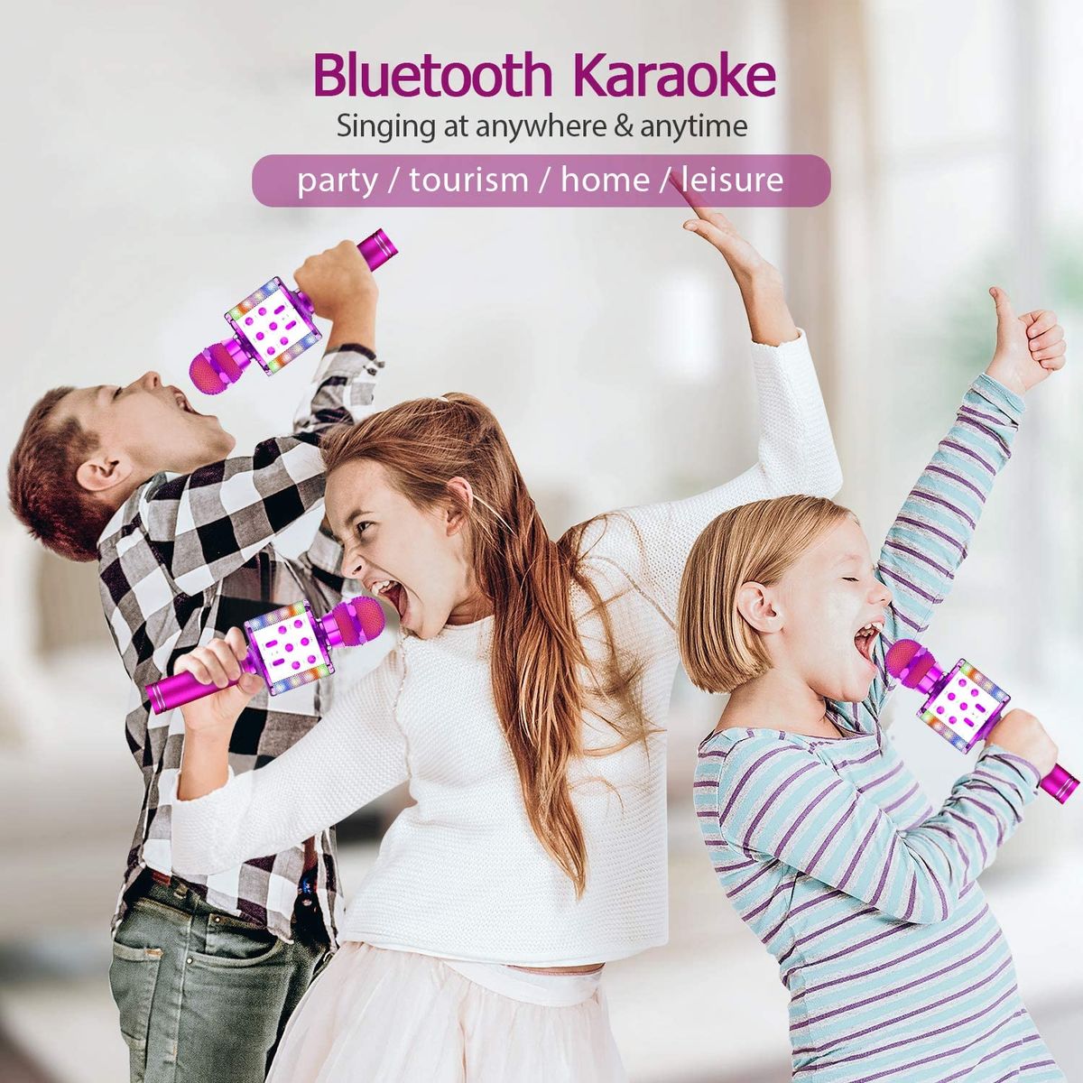 Microfono Karaoke - Altoparlante e Registratore Bluetooth 4 in 1 - Lettore KTV Portatile Wireless per Android & iOS