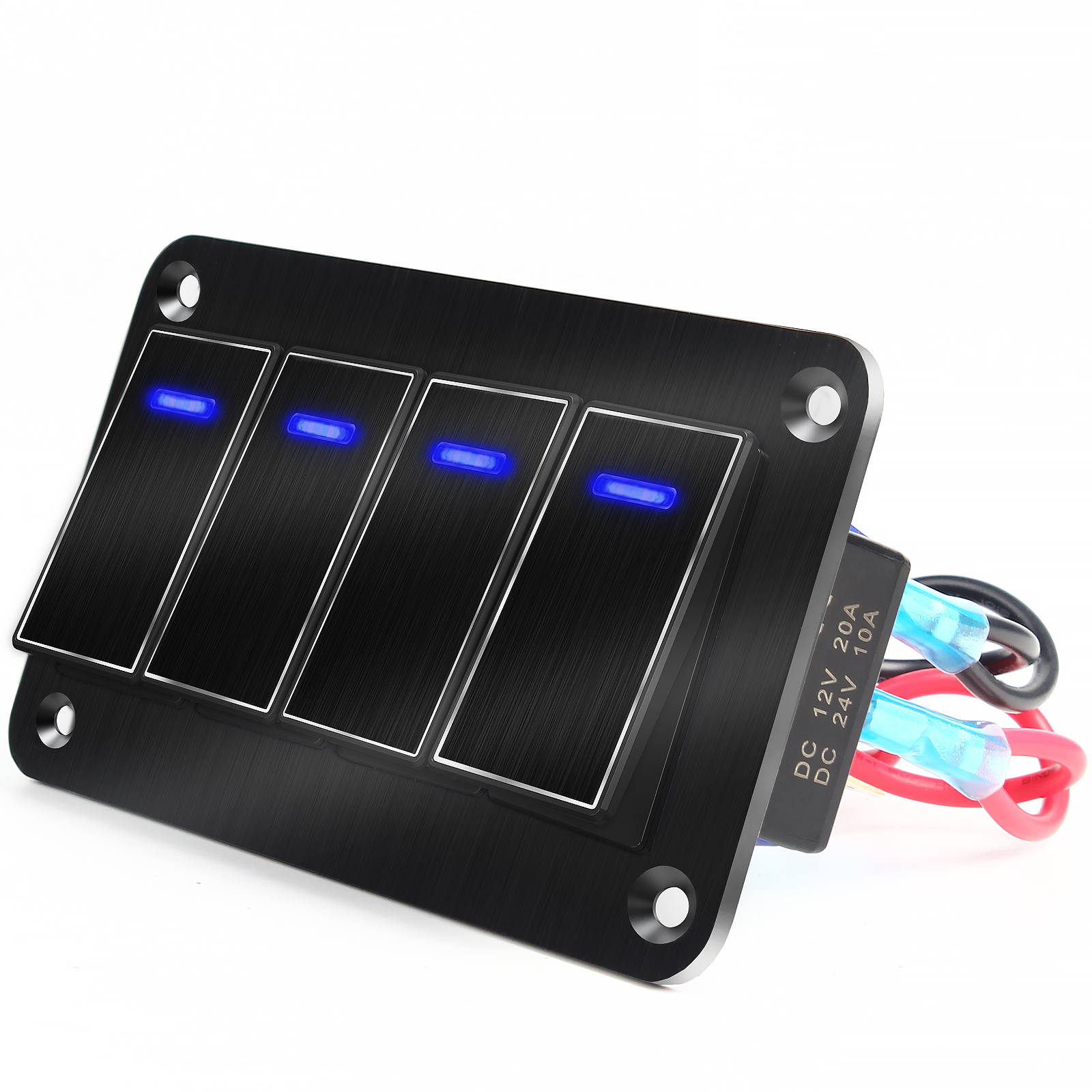 Metal 2-8 Gang Marine Boat Switch Panel LED ON-OFF Rocker Switch Panel For Marine Boat Caravan RV 12V 24V with Cars