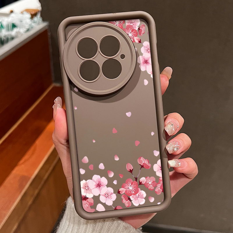 Funda de teléfono para OnePlus 13T 13R 12R 11R flor rosa flor de melocotón parachoques a prueba de golpes funda suave de silicona Fundas para OnePlus 13 12: Azul / OnePlus 12R