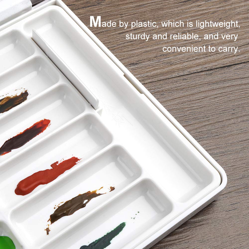 Paul Rubens Watercolor Palette 24 Wells 2 Types Storage and Mixing Color Large and Deep for Watercolor Acrylic Gouache Oil Paint