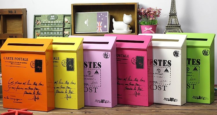 Neue Rustikalen metall außenbriefkasten/zeitung boxen Post Kasten Post Kasten/foto requisiten (sechs farbe Möglichkeit) freies