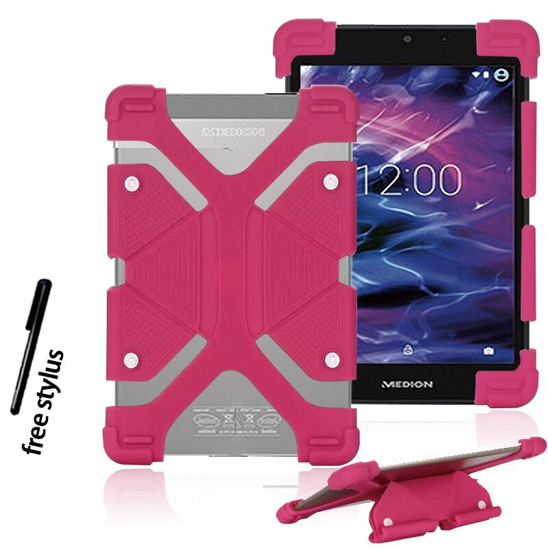 Shockproof Silicone Stand Cover Case for Alcatel 1T 3T A3 10 10.1 Inch Tablet Case: rose / Alcatel 1T 10