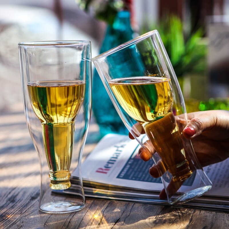 Dubbelwandige glazen koffie-/theekopjes en mokken, bierkoffiekopjes, handgemaakte gezonde drankmok, theemokken, transparant