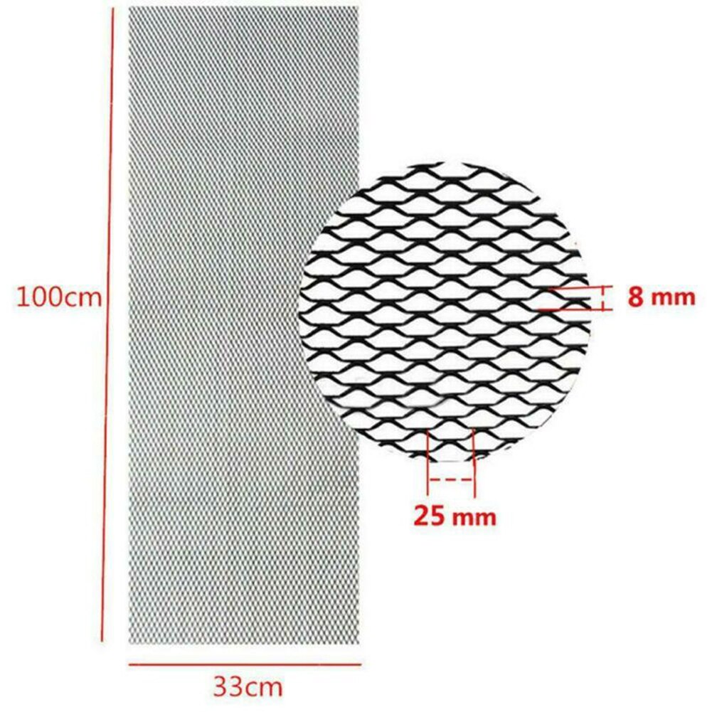 Black Car Diamond Grille Mesh Aluminum Alloy Front Bumper 25mm*8mm Aluminum Alloy Car Mesh Grille 100*33cm