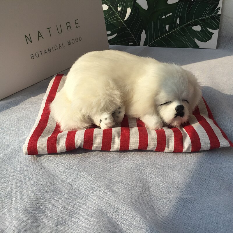 Belle Simulation chien dormant avec son Husky dalmatiens frontière Collie Samoyed Golden Retriever voiture décoration animaux jouets
