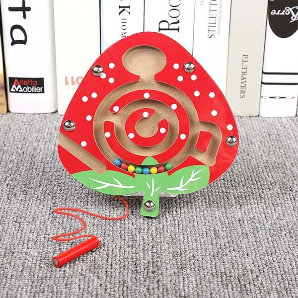 Montessori Materials Educational Wooden Toys for Children Early Learning Preschool Teaching Magnetic Maze Labyrinth Brain Teaser: 005