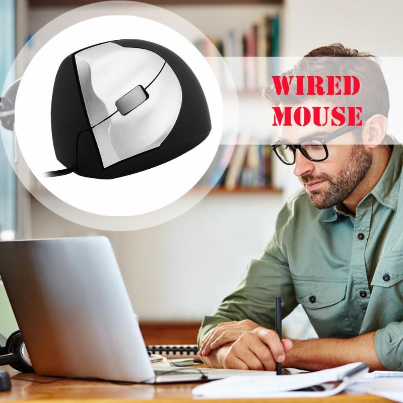 3 Buttons USB Wired Gaming Mouse 1000DPI Optical Portable Gamer Mouse Vertical Office Computer Laptop PC Mice for Windows/Mac