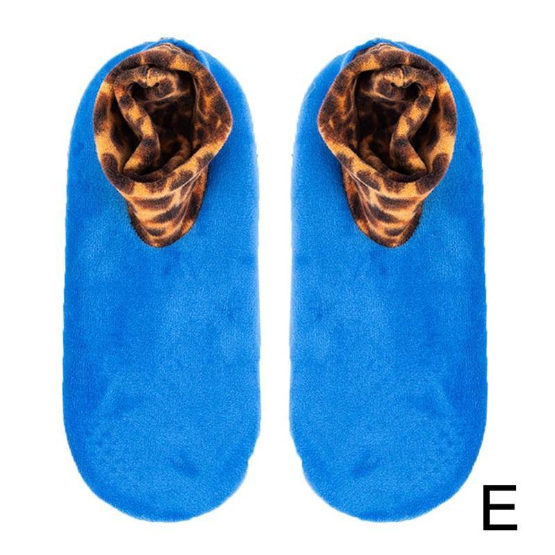 1 paire doux bas polaire chaussettes pantoufle pour hommes femmes hiver épaissir botte chaussette 10 couleurs élastique antidérapant intérieur sol chaussettes: E