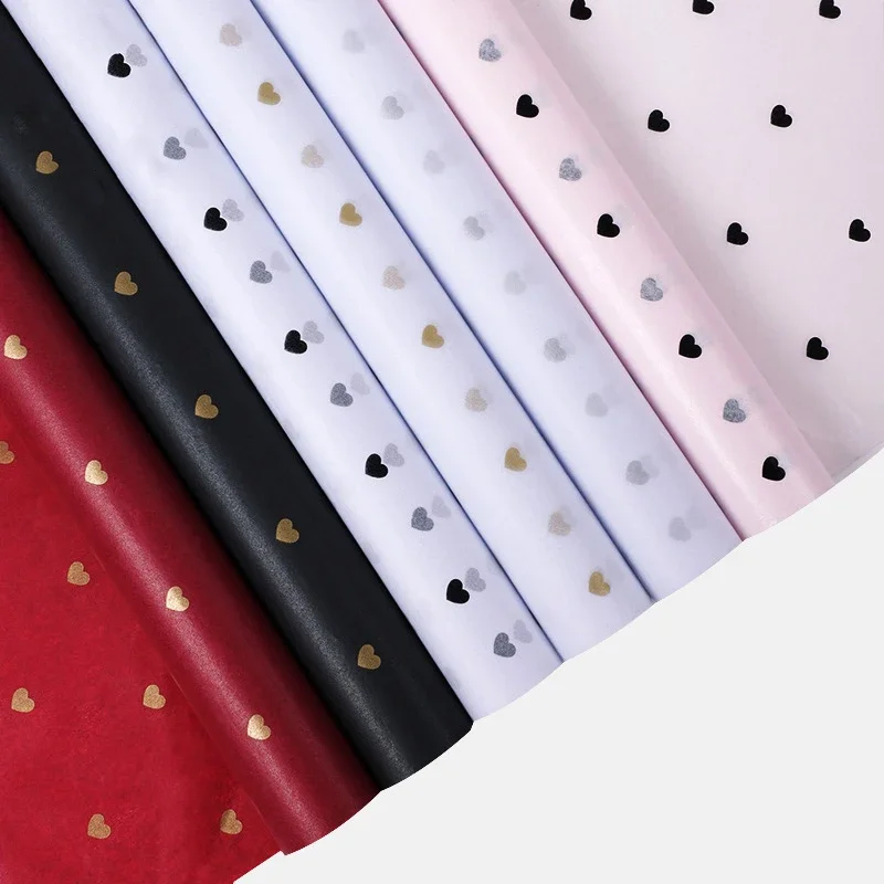 Håndlavet indpakningspapir gør-det-selv håndlavet kunsthåndværk stjerne kærlighed prik mønster silkepapir 7 ark/parti blomsteremballagepapir