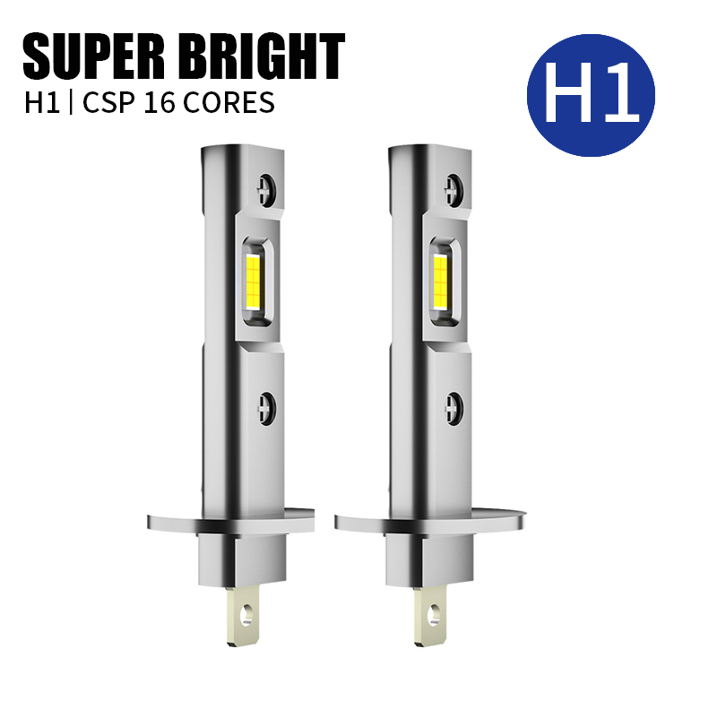 2 Stücke 20000LM H1 LED-scheinwerferlampe H1 LED CSP Canbus LED Nebelscheinwerfer Lüfterlos Drahtlose Mini-Größe Autolampe 12 V 6000 K Weiß