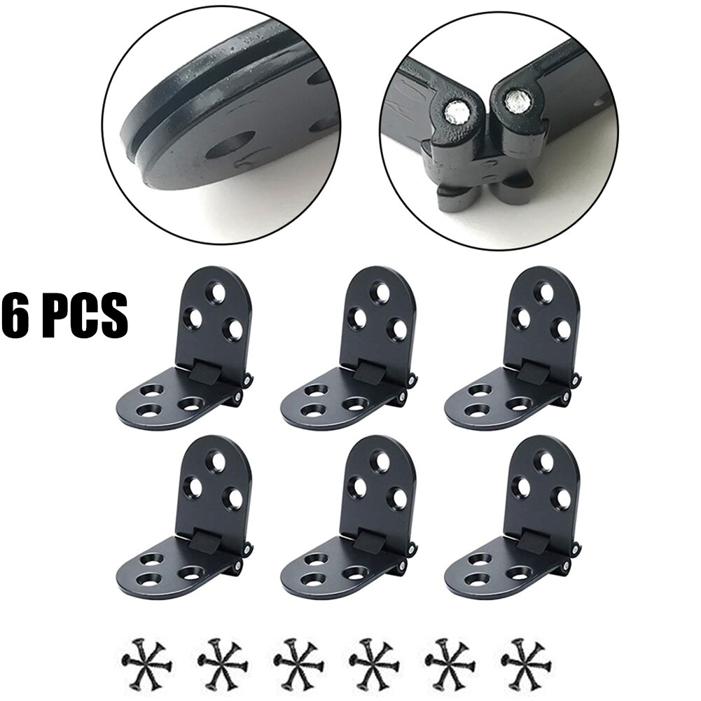 6pcs Black Zinc Alloy 2.2mm Thickness Folding Flip Top Hinge 180 Degree Folding For Doors Cabinets Tables Furniture Hinge