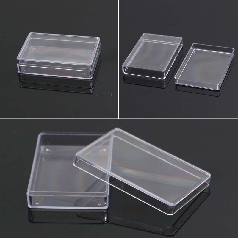 Rektangulær gennemsigtig plastikopbevaringskasse spillekortcontainer pokerkort opbevaringsboks til klubunderholdningssteder