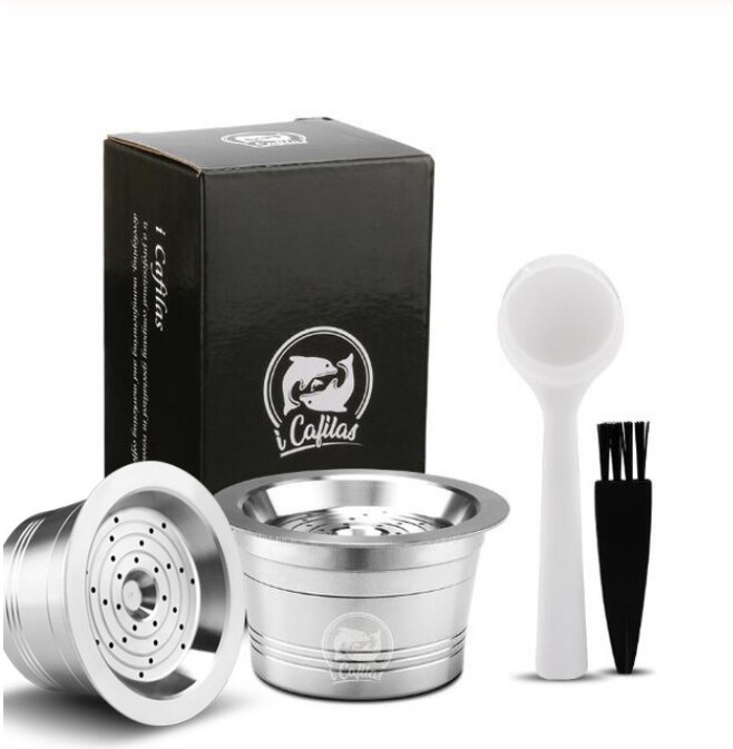 ICafilas Edelstahl Nachfüllbar wiederverwendbar Kaffee Kapsel Cafeteira Filter für Caffitaly & Tchibo Cafissimo Klassische Maschine: Orange