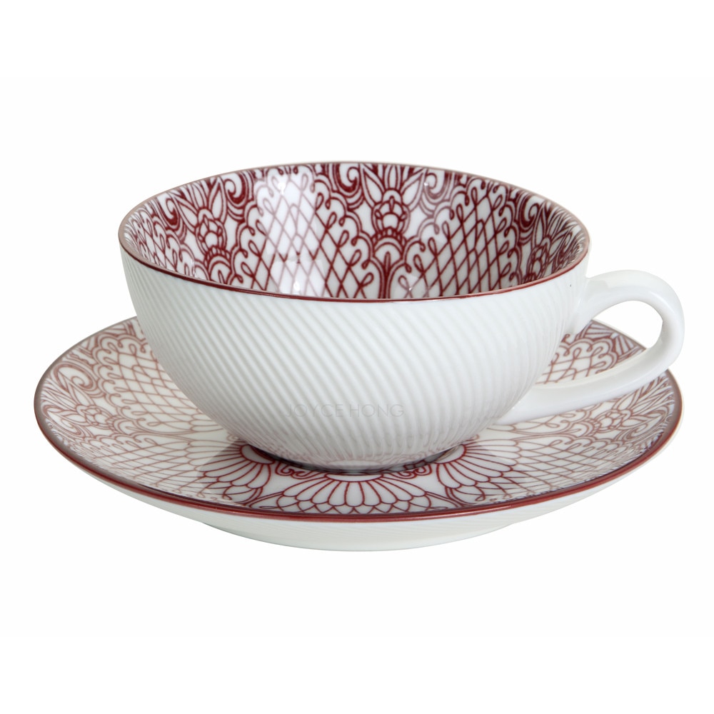 Porselen kaffe te kopper med tallerken, keramiske te kaffe krus sett teware sett drikke kopp krus sett