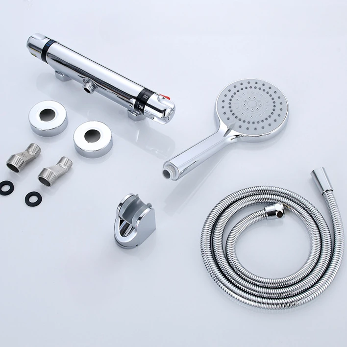 Bathroom Thermostatic Shower Mixing Valves Wall Mount 38℃ Constant Temperature Control Shower Cold Water Mixer Faucet Valve: Red