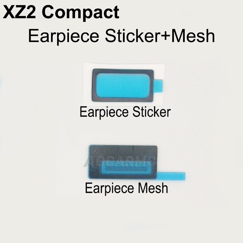 Aocarmo-pantalla LCD compacta para Sony Xperia XZ2 Mini XZ2C H8324, altavoz de oreja adhesivo, pegatina de batería de malla, juego completo