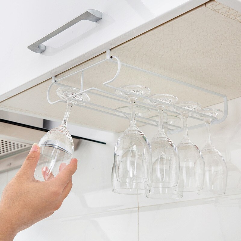 Handy Stainless Steel Wine Rack Wine Glass Rack For Holder Glasses Storage Bar Kitchen 6-9 Cups Hanging Bar Hanger Shelf