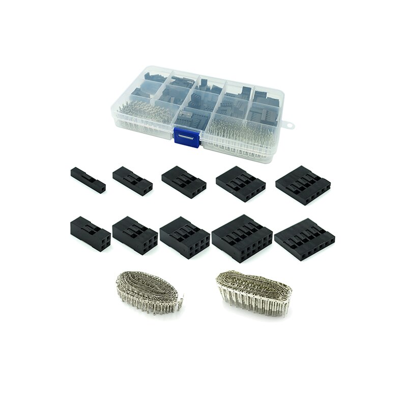 620pcs/Set Dupont Wire Jumper Pin Header Connector Housing Kit Male Crimp Pins+Female Pin Connector Terminal Pitch With Box